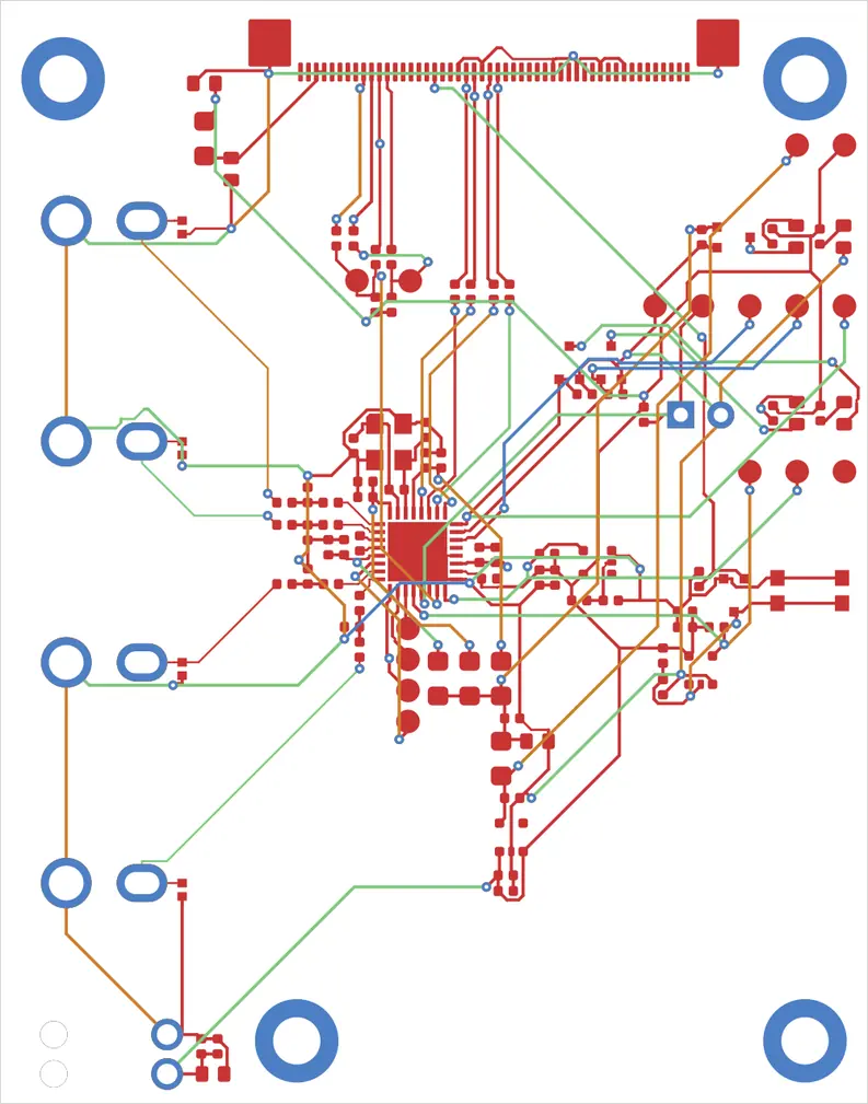 Antmicro CVBS-to-MIPI bridge routed by Freerouting