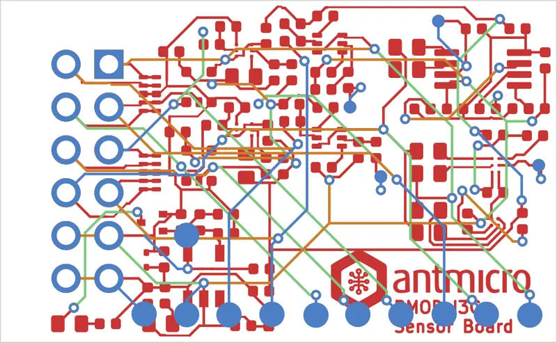 Antmicro PMOD I3C sensor board routed by Freerouting