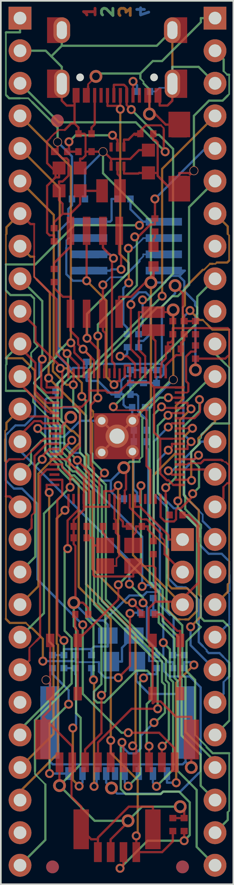 RP2350-PICO2-BB48 routed by Freerouting, all copper layers
