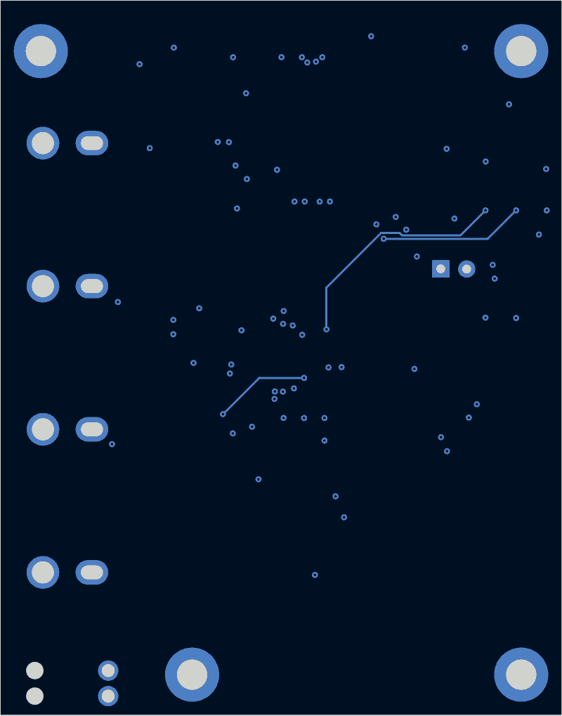 Antmicro CVBS-to-MIPI bridge routed by Freerouting, B.Cu