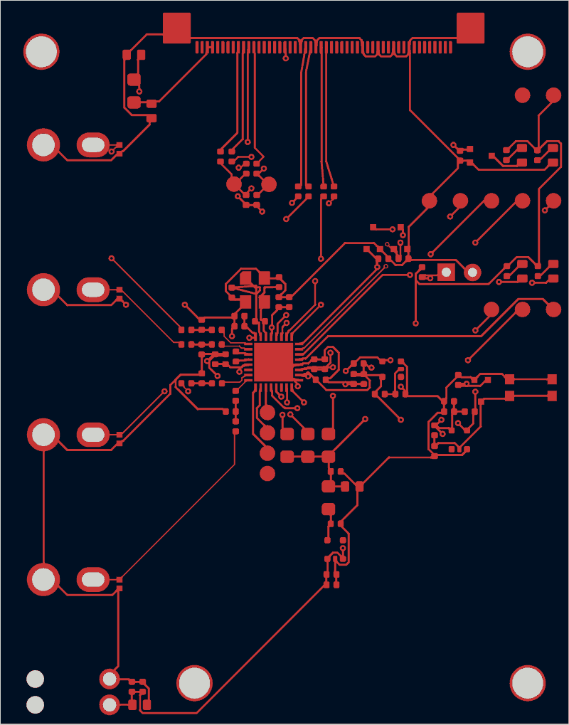 Antmicro CVBS-to-MIPI bridge routed by TraceMaker, F.Cu