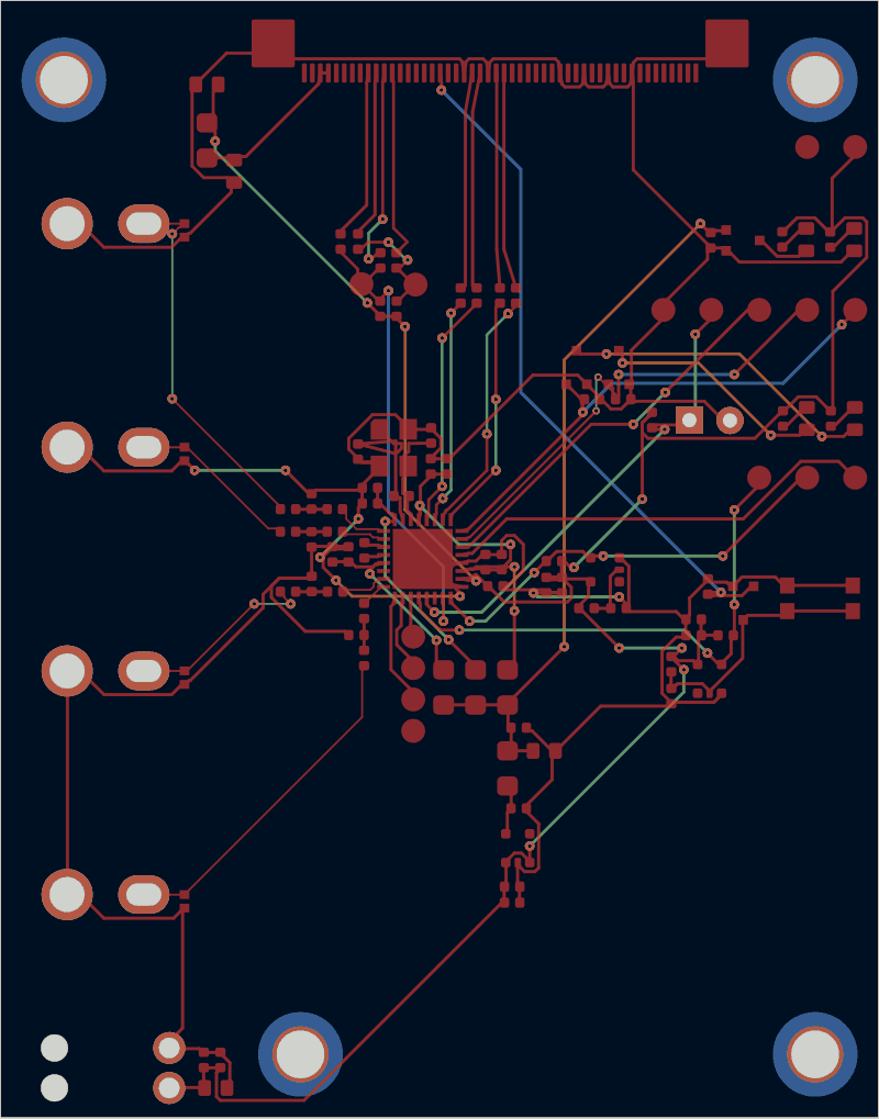 Antmicro CVBS-to-MIPI bridge routed by TraceMaker, all copper layers