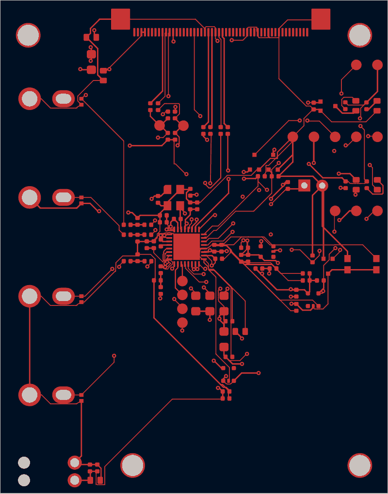 Antmicro CVBS-to-MIPI bridge routed by tscircuit, F.Cu