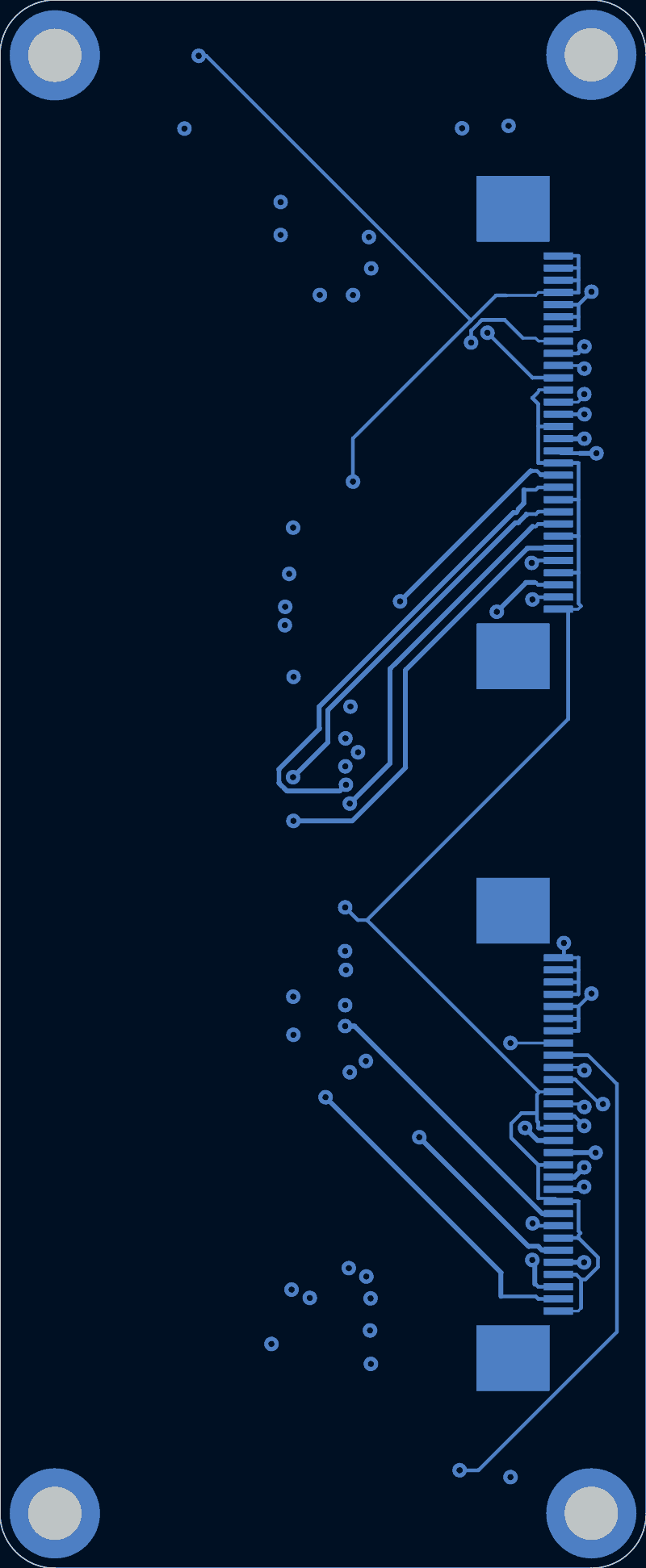 Antmicro dual IPEX CSI interposer routed by Freerouting, B.Cu