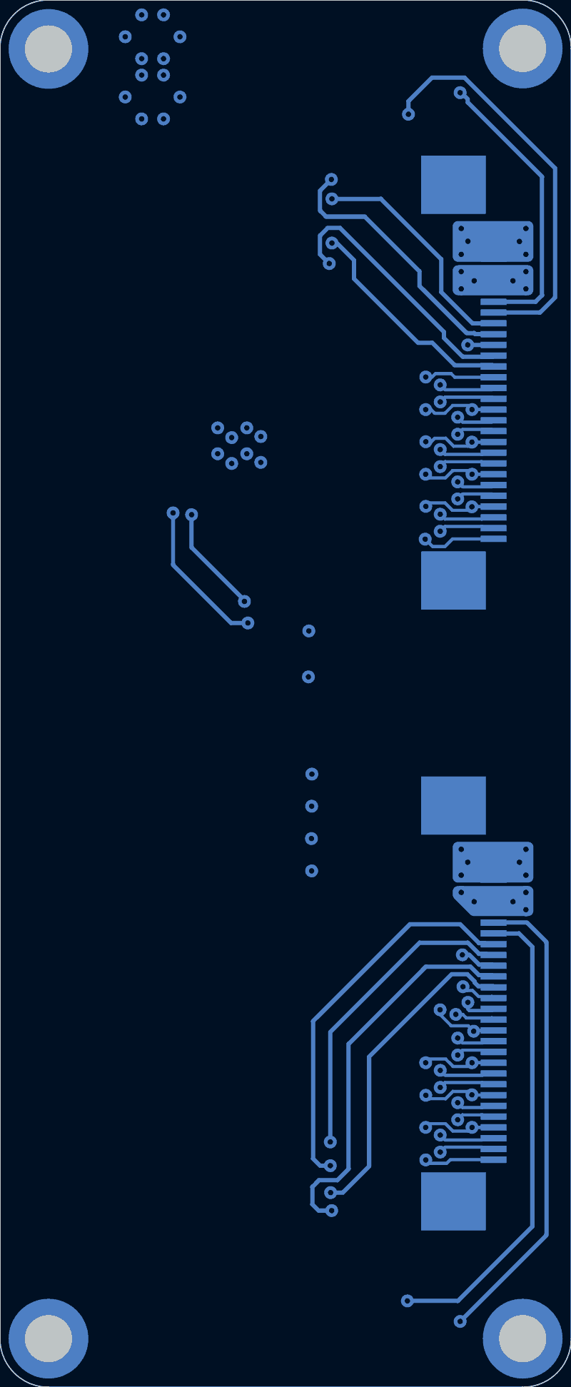Antmicro dual IPEX CSI interposer as its designers routed it, B.Cu
