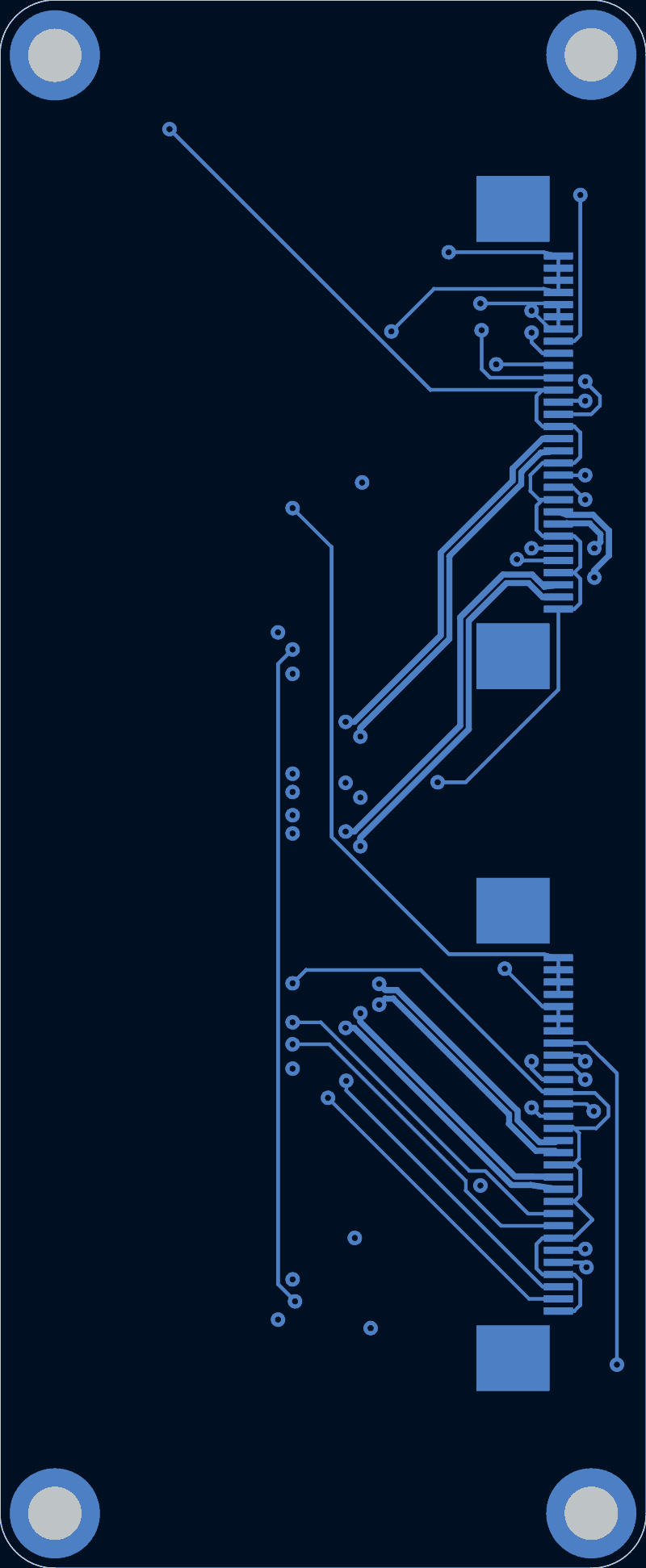 Antmicro dual IPEX CSI interposer routed by TraceMaker, B.Cu