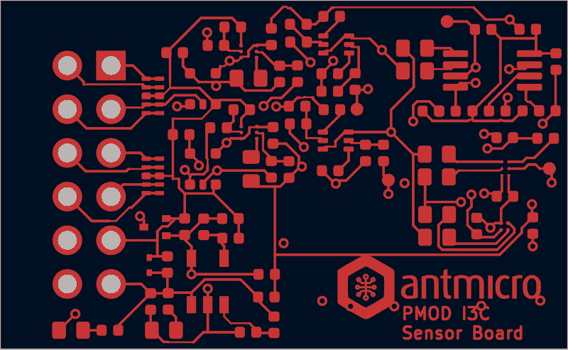 Antmicro PMOD I3C sensor board routed by Freerouting, F.Cu