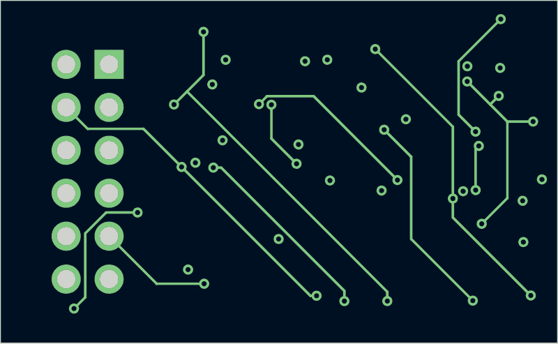 Antmicro PMOD I3C sensor board routed by Freerouting, In1.Cu