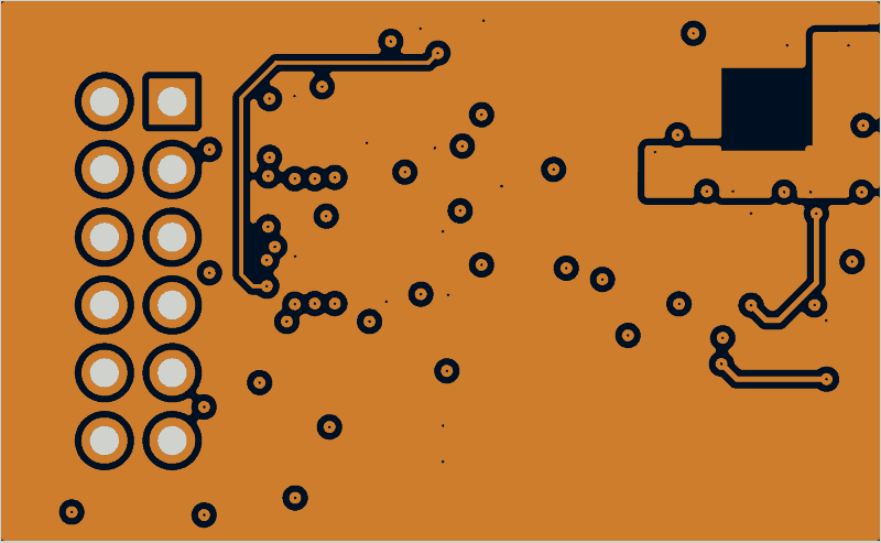 Antmicro PMOD I3C sensor board as its designers routed it, In2.Cu