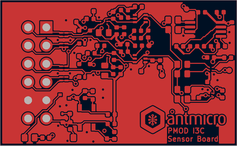 Antmicro PMOD I3C sensor board routed by Zap!, F.Cu