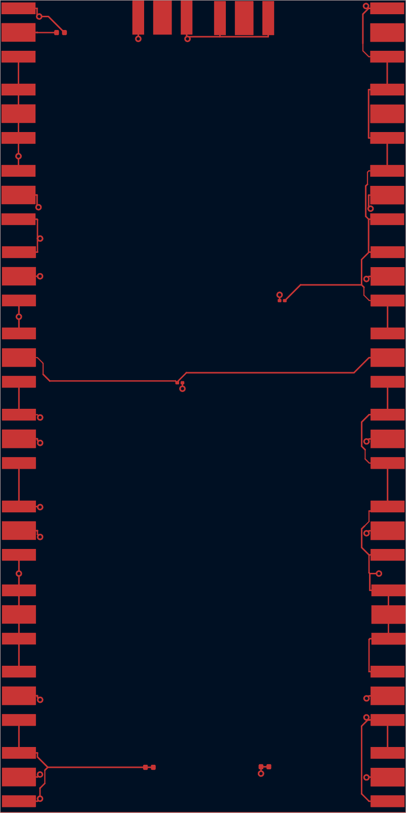 Antmicro signal-integrity test board routed by Freerouting, F.Cu