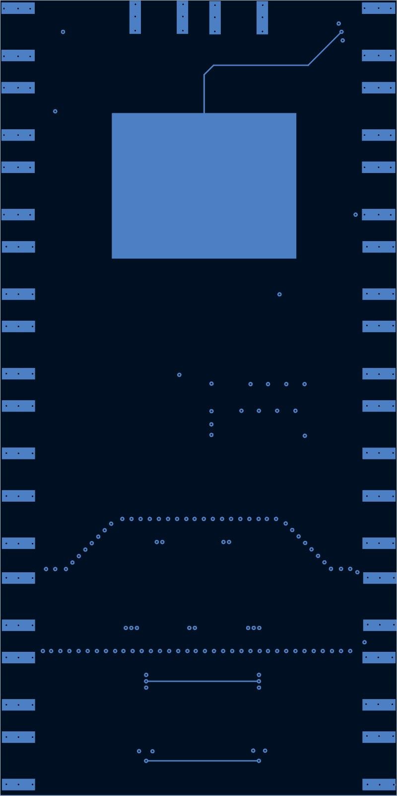 Antmicro signal-integrity test board as its designers routed it, B.Cu
