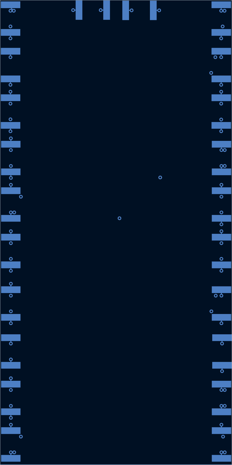 Antmicro signal-integrity test board routed by TraceMaker, B.Cu