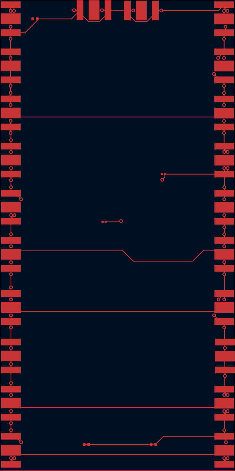 Antmicro signal-integrity test board routed by TraceMaker, F.Cu