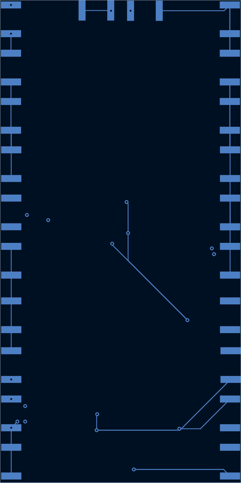 Antmicro signal-integrity test board routed by tscircuit, B.Cu