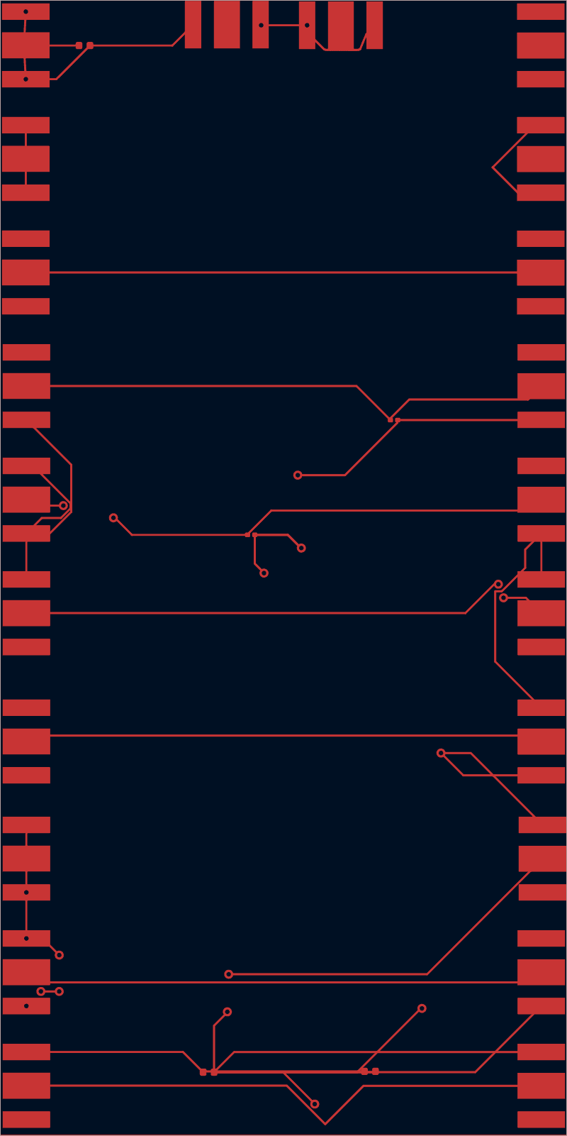 Antmicro signal-integrity test board routed by tscircuit, F.Cu