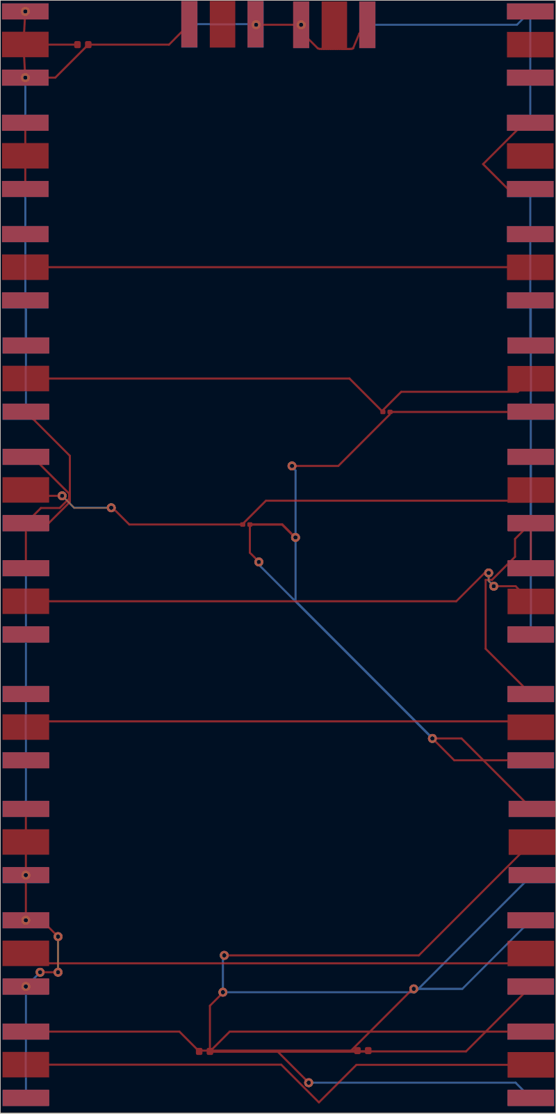 Antmicro signal-integrity test board routed by tscircuit, all copper layers