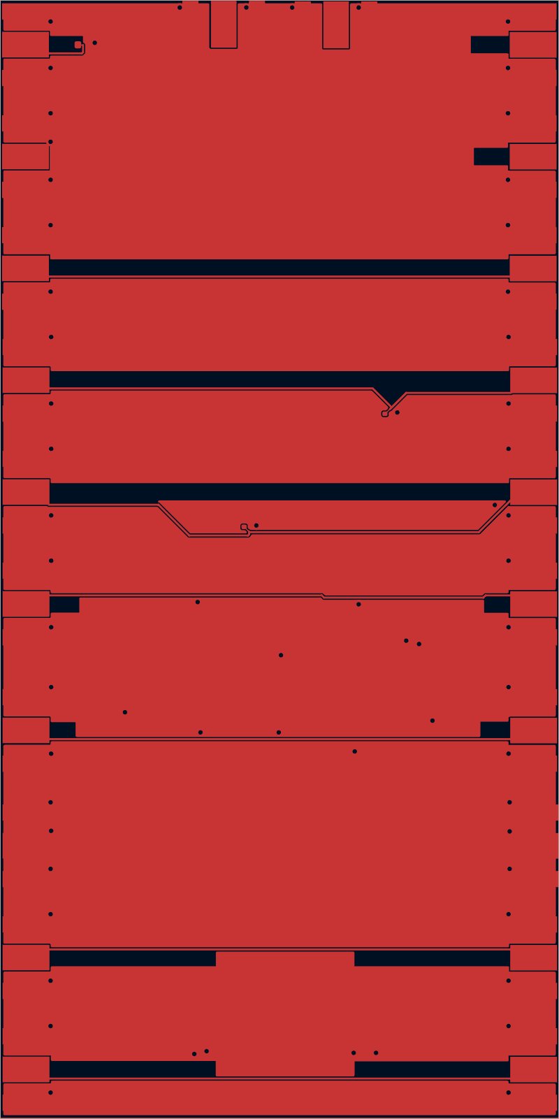 Antmicro signal-integrity test board routed by Zap!, F.Cu