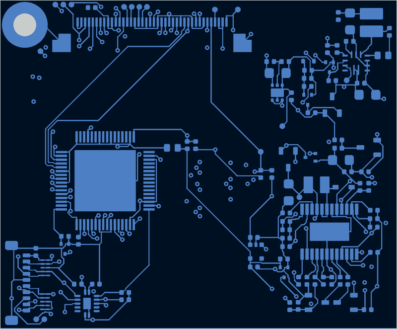 Antmicro CM4 baseboard LVDS adapter routed by Freerouting, B.Cu