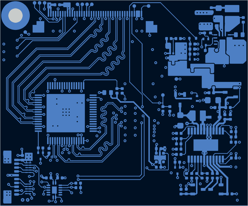 Antmicro CM4 baseboard LVDS adapter as its designers routed it, B.Cu