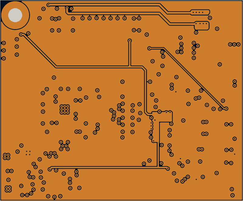 Antmicro CM4 baseboard LVDS adapter as its designers routed it, In2.Cu
