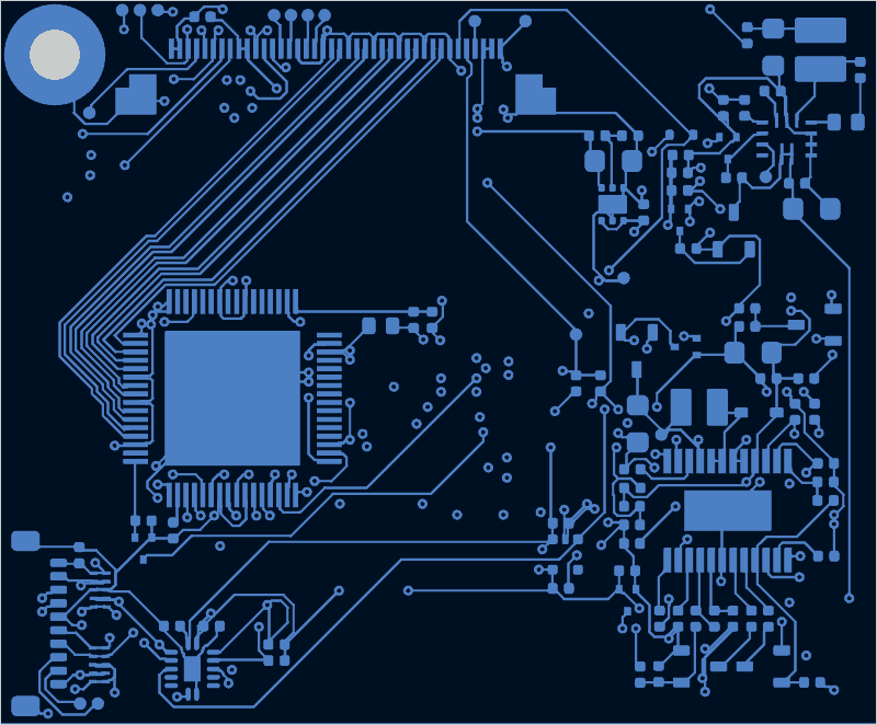 Antmicro CM4 baseboard LVDS adapter routed by TraceMaker, B.Cu
