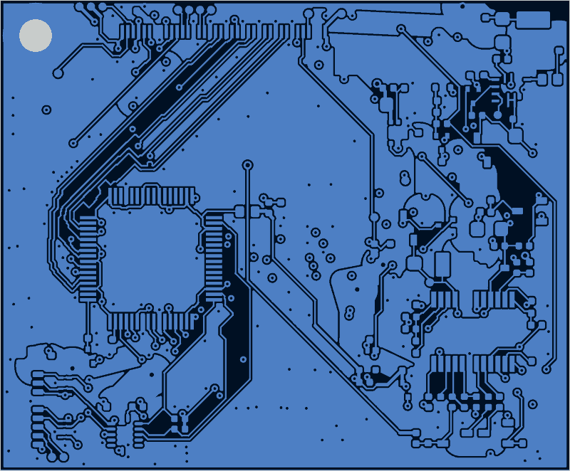 Antmicro CM4 baseboard LVDS adapter routed by Zap!, B.Cu