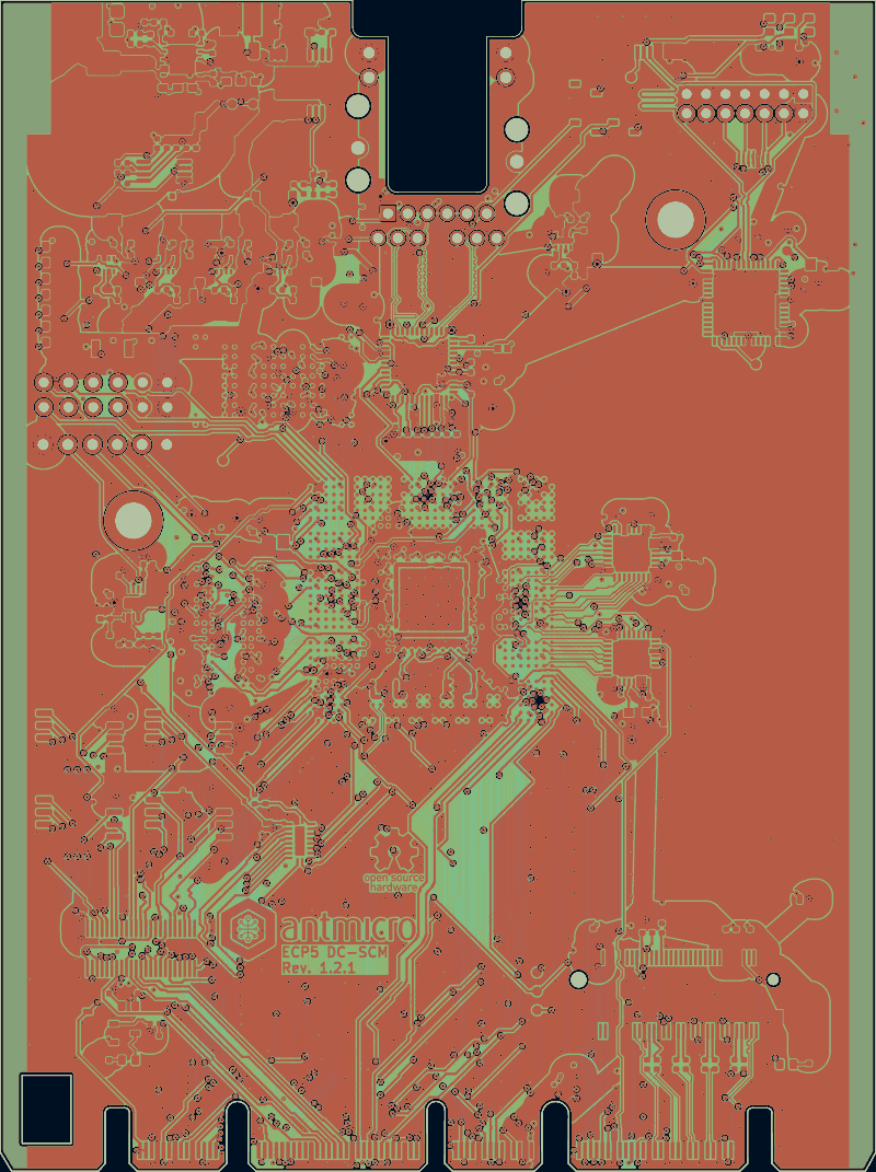 Antmicro ECP5 DC-SCM routed by Zap!, all copper layers