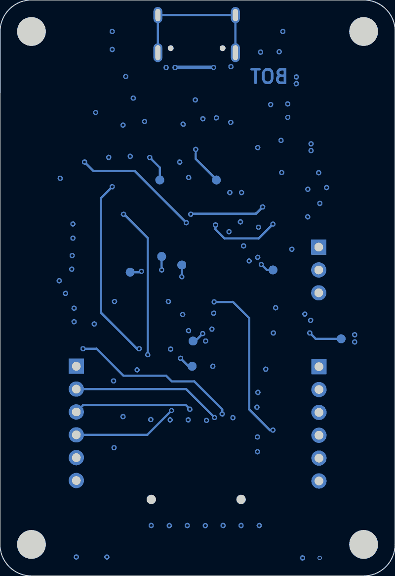 FTDI JTAG programmer as its designers routed it, B.Cu
