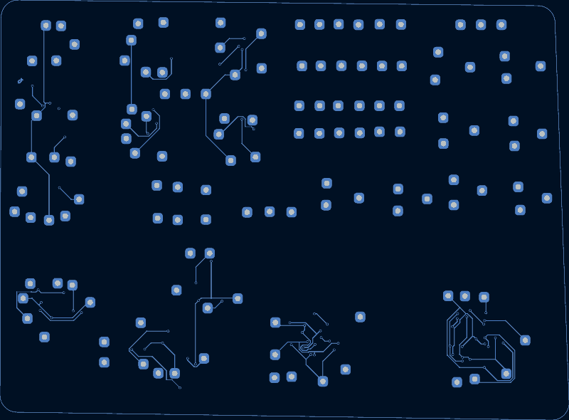 discretesim test board routed by Freerouting, B.Cu