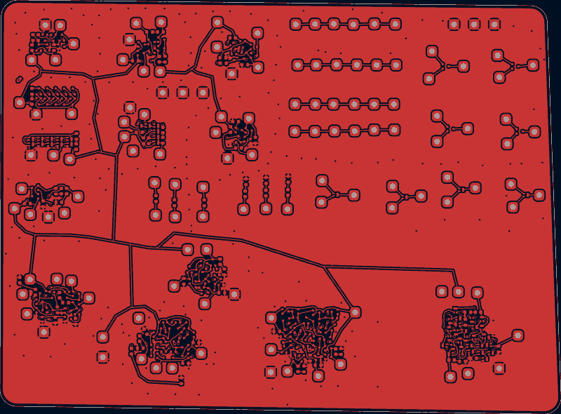 discretesim test board as its designers routed it, F.Cu