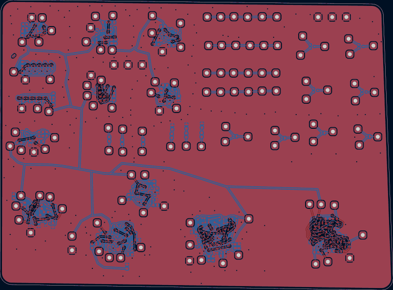 discretesim test board as its designers routed it, all copper layers