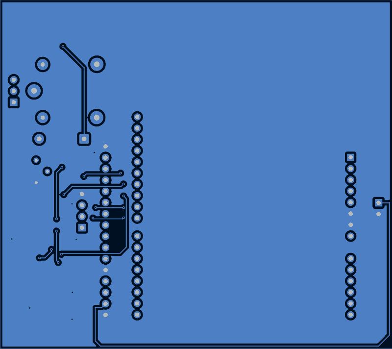 Arduino water-level monitor as its designers routed it, B.Cu