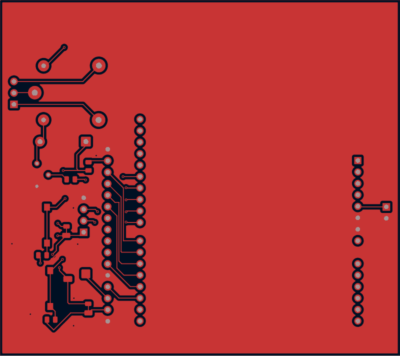 Arduino water-level monitor as its designers routed it, F.Cu