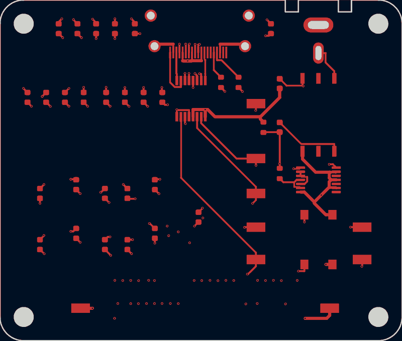 ECP5 BGA-381 FT2232HQ FIFO board routed by Freerouting, F.Cu