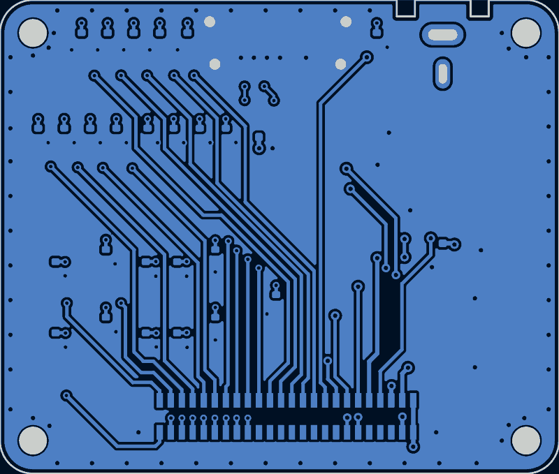 ECP5 BGA-381 FT2232HQ FIFO board as its designers routed it, B.Cu