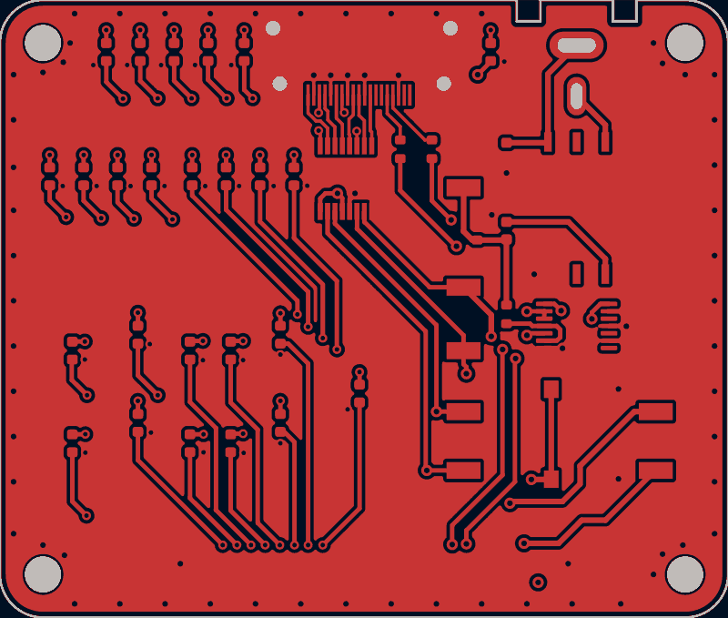 ECP5 BGA-381 FT2232HQ FIFO board as its designers routed it, F.Cu