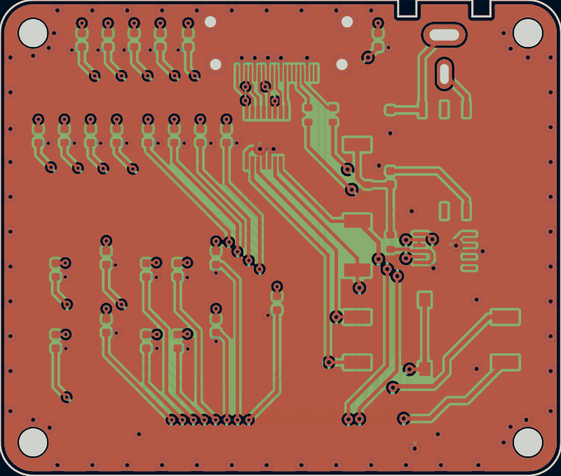 ECP5 BGA-381 FT2232HQ FIFO board as its designers routed it, all copper layers