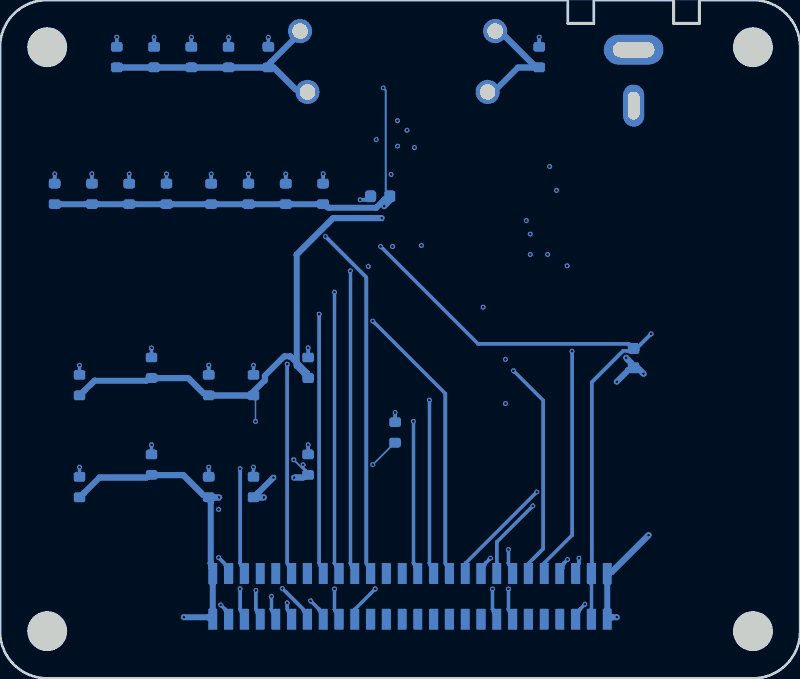 ECP5 BGA-381 FT2232HQ FIFO board routed by TraceMaker, B.Cu