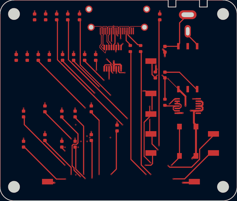 ECP5 BGA-381 FT2232HQ FIFO board routed by TraceMaker, F.Cu