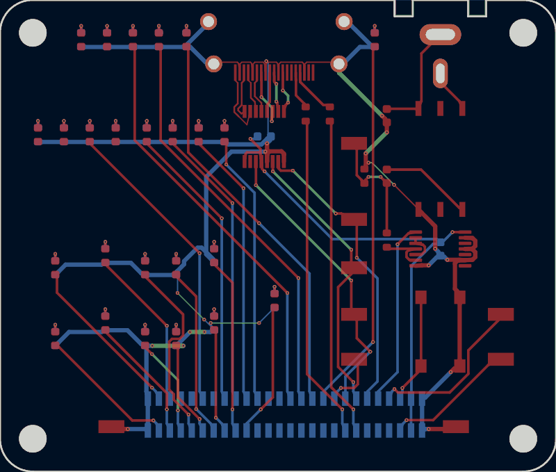 ECP5 BGA-381 FT2232HQ FIFO board routed by TraceMaker, all copper layers