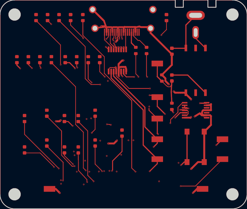 ECP5 BGA-381 FT2232HQ FIFO board routed by tscircuit, F.Cu
