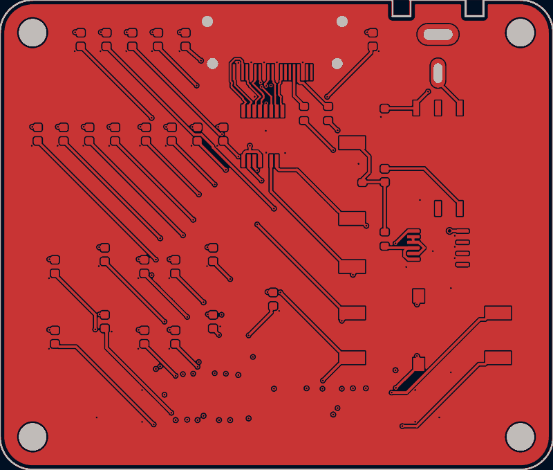 ECP5 BGA-381 FT2232HQ FIFO board routed by Zap!, F.Cu