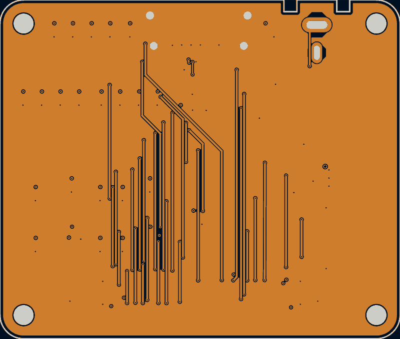 ECP5 BGA-381 FT2232HQ FIFO board routed by Zap!, In2.Cu