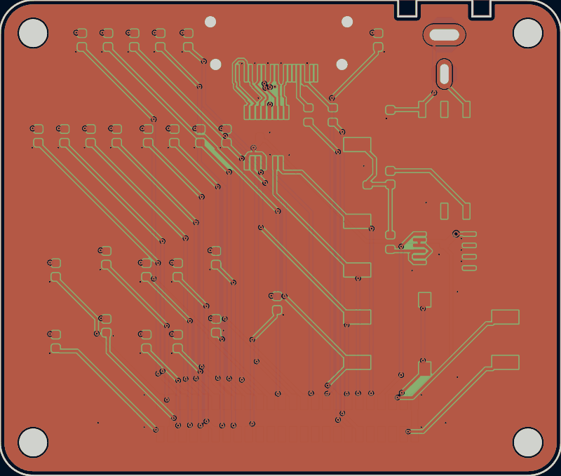ECP5 BGA-381 FT2232HQ FIFO board routed by Zap!, all copper layers