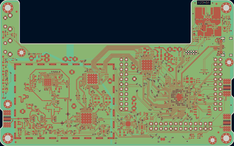 HackRF Pro as its designers routed it, all copper layers