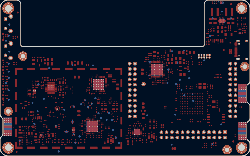 HackRF Pro routed by tscircuit, all copper layers