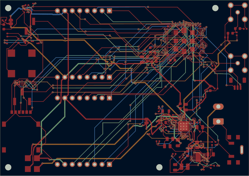 Seven routed by tscircuit, all copper layers