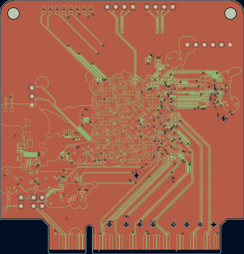 Kintex PCIe board routed by Zap!, all copper layers