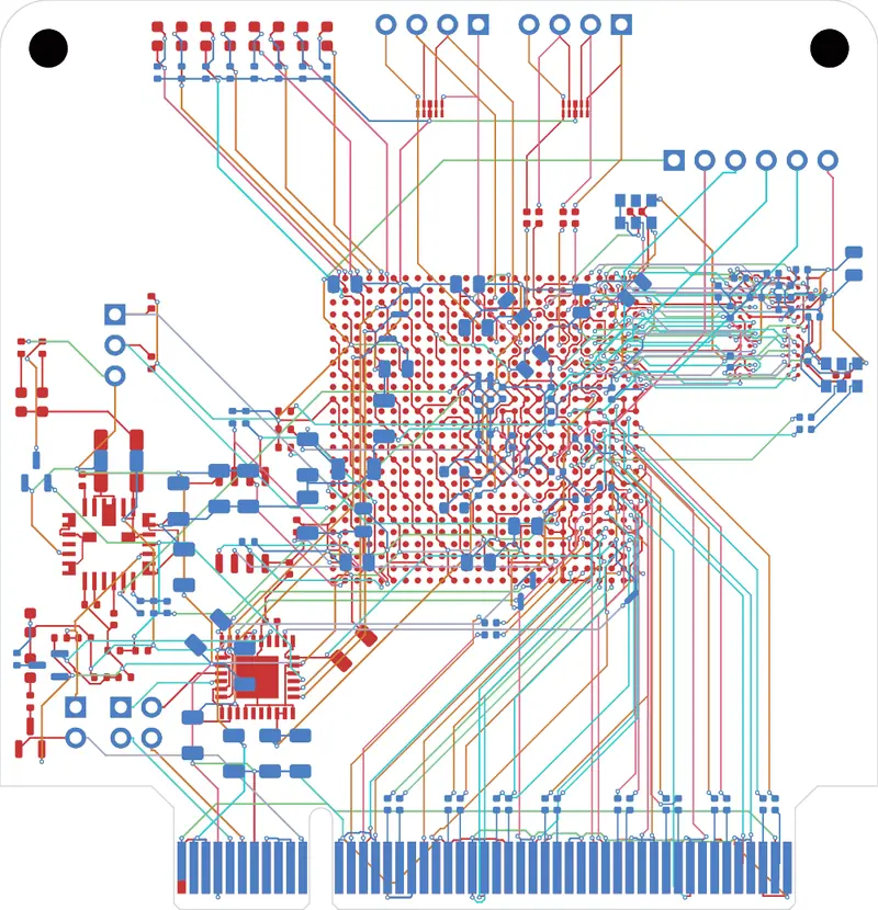 Kintex PCIe board routed by Freerouting